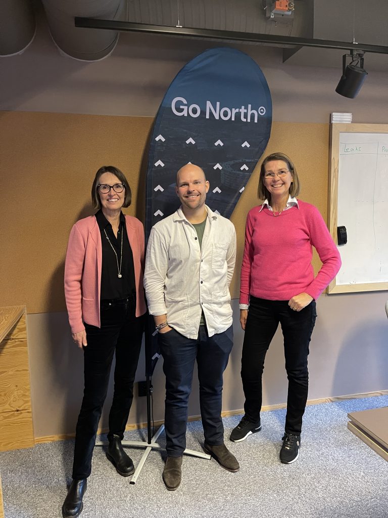 Studiebesök på Go North. På bild Monica Eklund, Johan Hallenby och Marianne Brismar